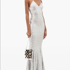 Norma Kamali Fishtail-hem sequinned maxi dress